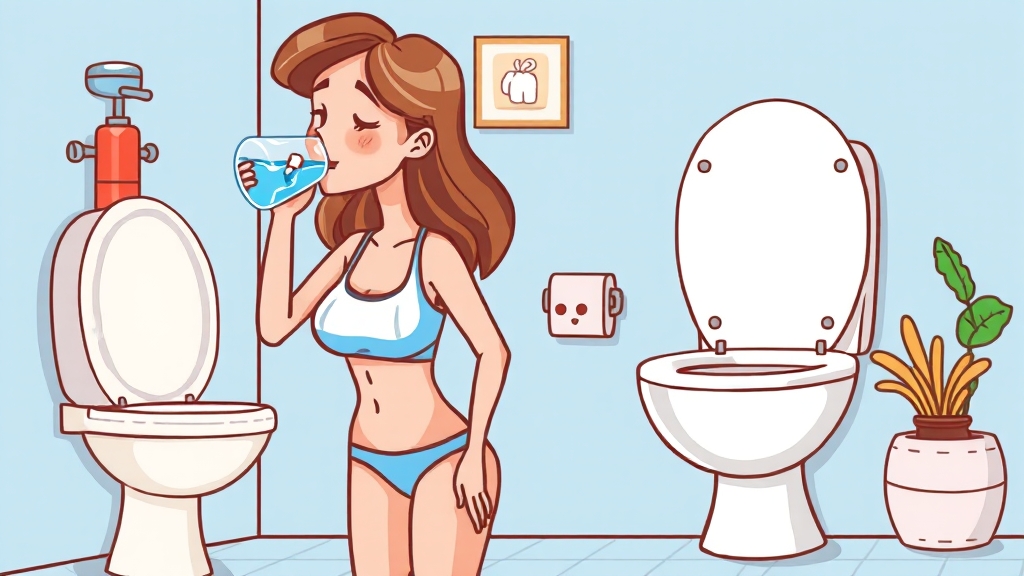 방광염 예방 습관 (cartoon 스타일)