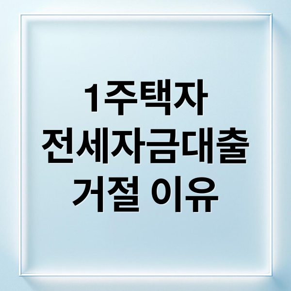 1주택자
전세자금대출
거절 이유 (1주택자 전세대출 연장 거절)