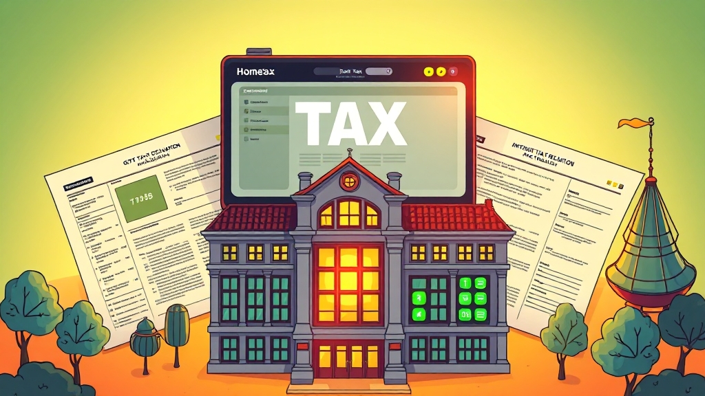 증여세 신고와 취득세 고려사항 (cartoon 스타일)