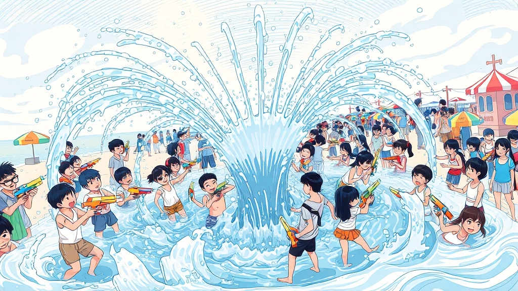 2025 워터밤 속초 정보 (cartoon 스타일)