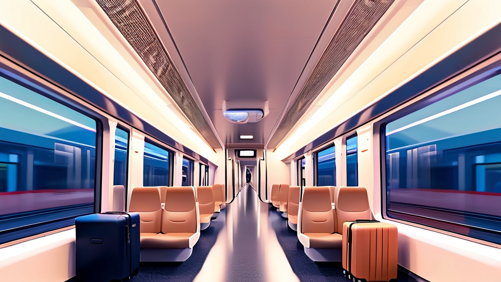 라피트 특급열차 노선 및 주요 정차역 정보 (watercolor 스타일)