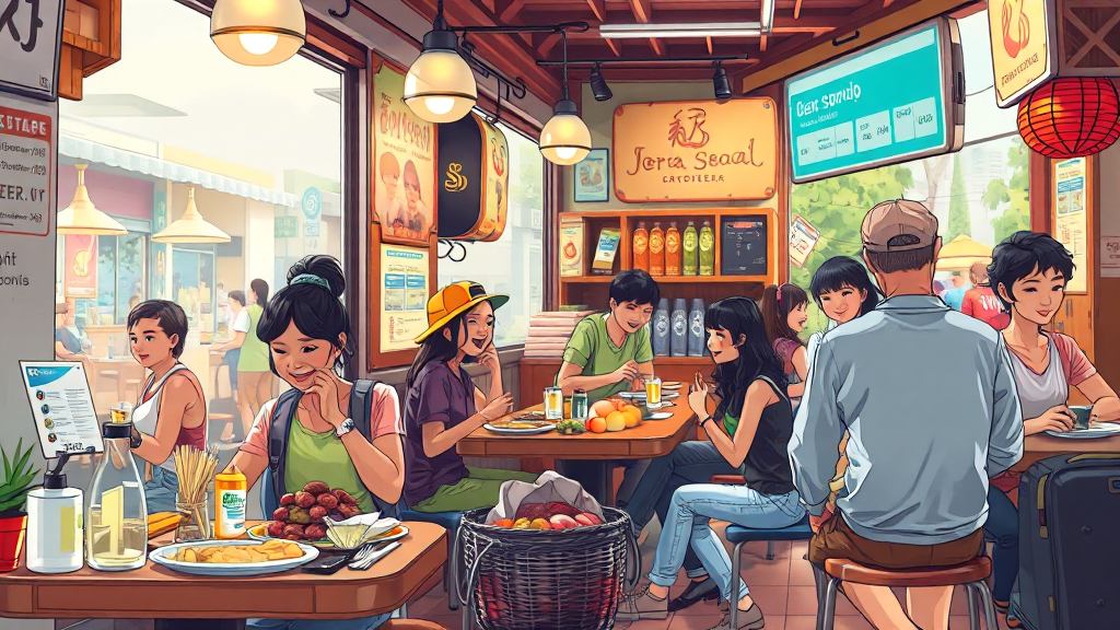 휴게소 관광 상품화 사례 및 전망 (realistic 스타일)