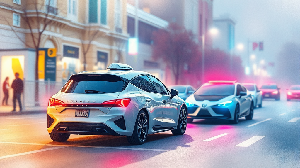 모빌리티 기술의 진화와 미래 교통 시스템 (watercolor 스타일)