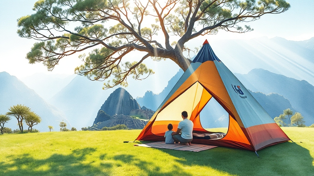 마추픽추 에어텐트 설치 꿀팁 (watercolor 스타일)