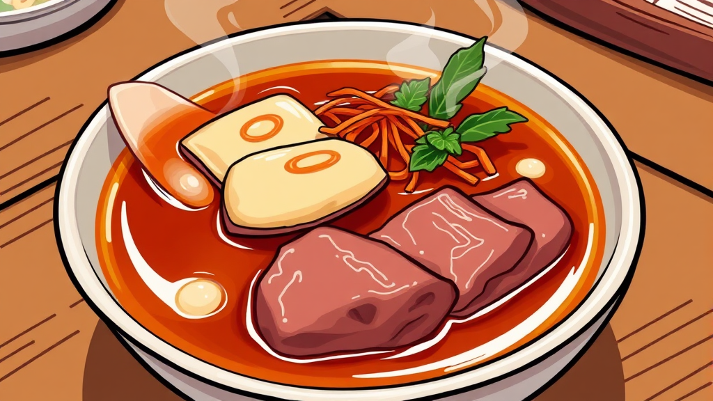 환상의 조화: 육수 & 고명 (cartoon 스타일)