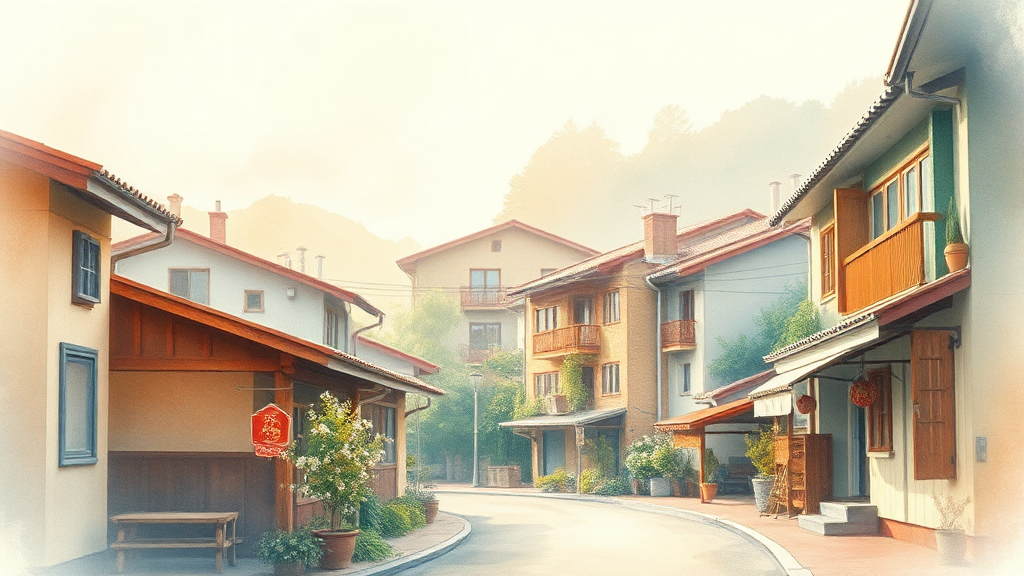 실버타운 선택 시 고려 사항 (watercolor 스타일)