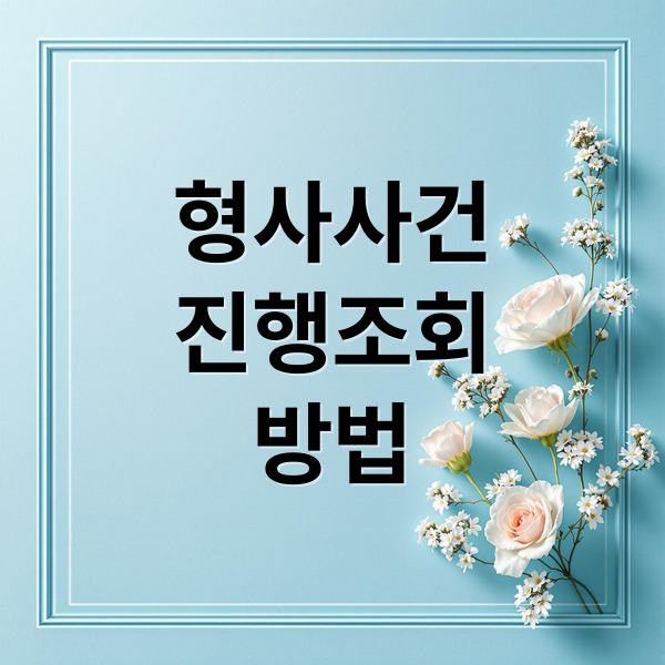 형사사건
진행조회
방법 (형사 사건 조회 종결 확인)