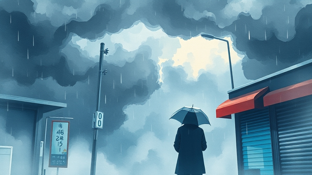 2025년 장마, 언제 시작될까? (watercolor 스타일)