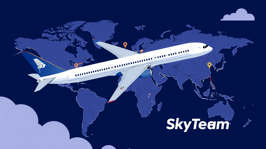 스카이팀 마일리지 예약 팁 & 주의사항 (illustration 스타일)