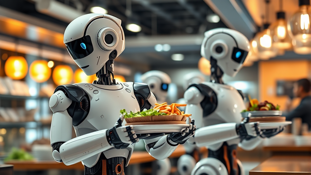 로봇 서비스 시장, 왜 성장하나? (realistic 스타일)