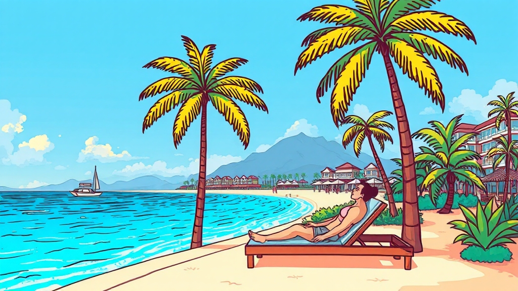 하이난 숙소 선택 가이드 (cartoon 스타일)