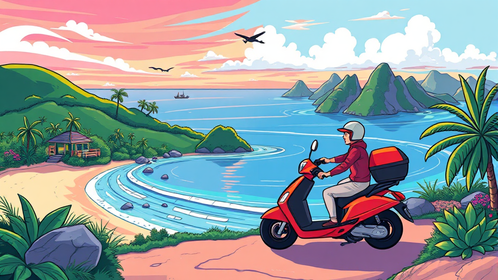 우도 일주 코스: 숨겨진 명소와 아름다운 풍경을 만끽하는 방법 (illustration 스타일)