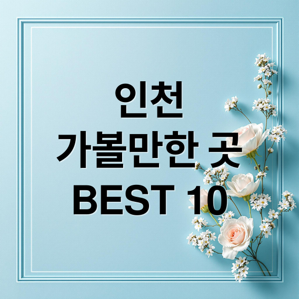 인천
가볼만한 곳
BEST 10 (인천 가볼만한곳 베스트10)