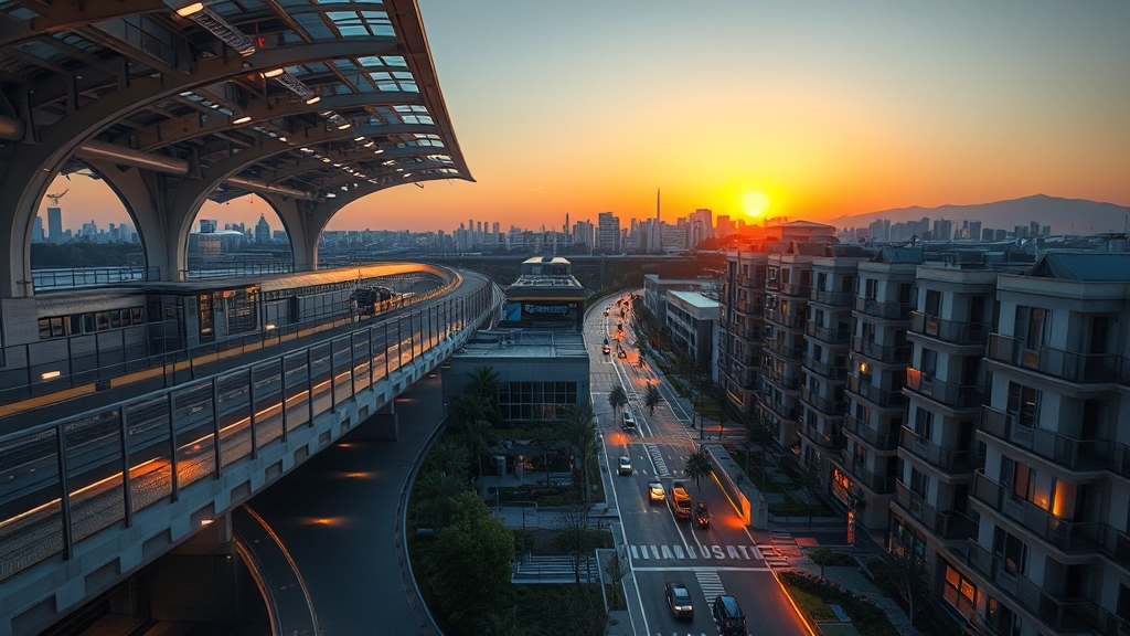 입지 환경 및 교통 분석 (realistic 스타일)