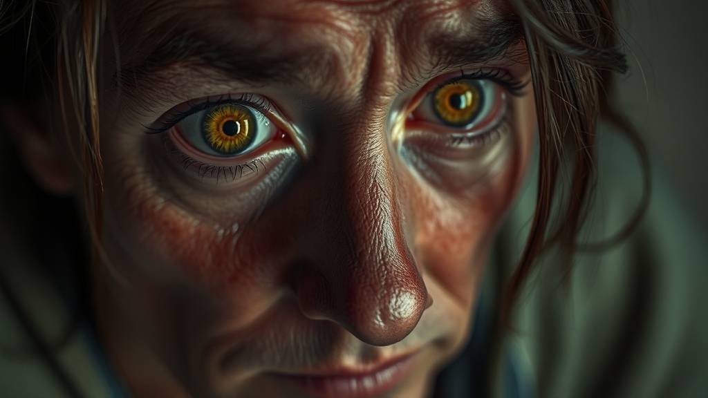 황달, 주요 증상과 자가 진단법 (realistic 스타일)