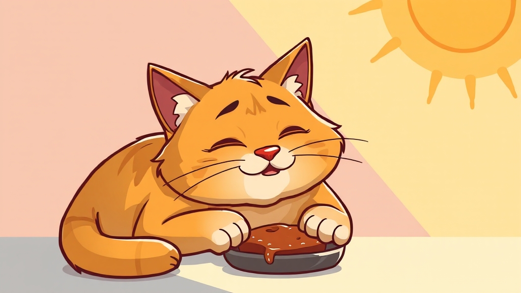 노령묘 맞춤 식단 관리법 (cartoon 스타일)