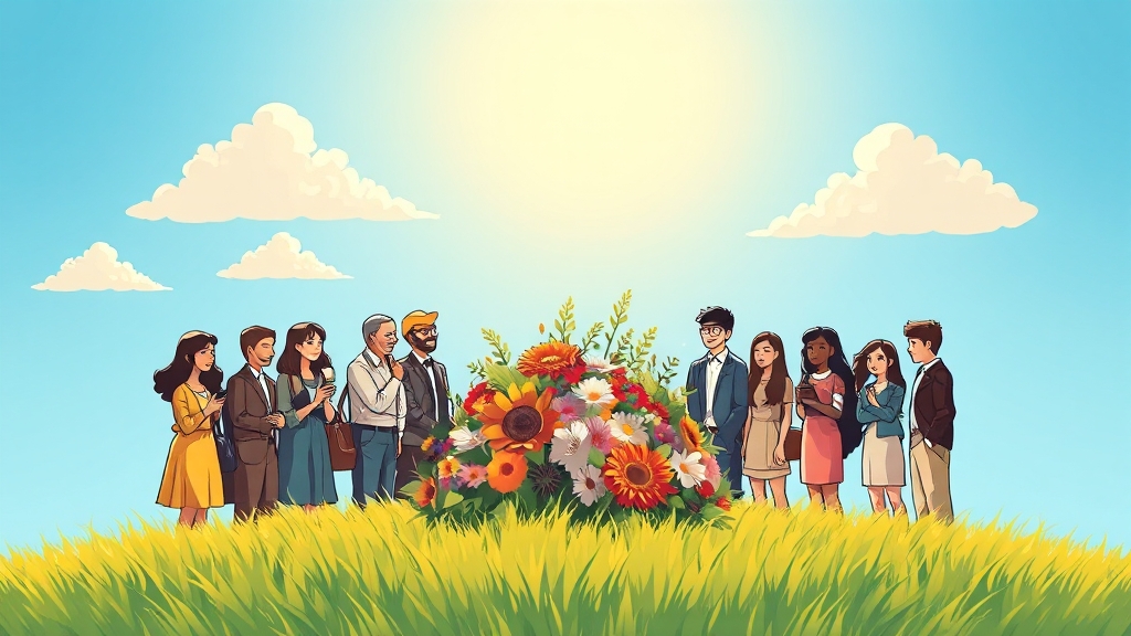 부산시 공영 장례 지원 (cartoon 스타일)