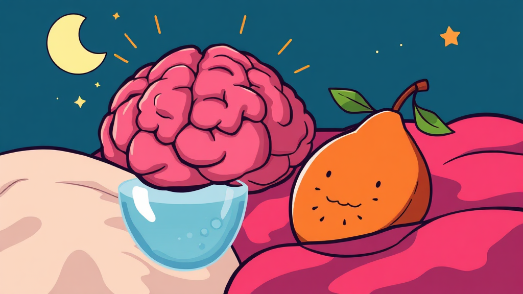 질 낮은 수면과 잘못된 식습관이 집중력에 미치는 영향 (cartoon 스타일)