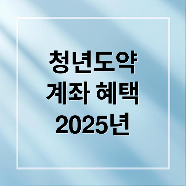 청년도약
계좌 혜택
2025년 (청년도약계좌 조건 혜택)