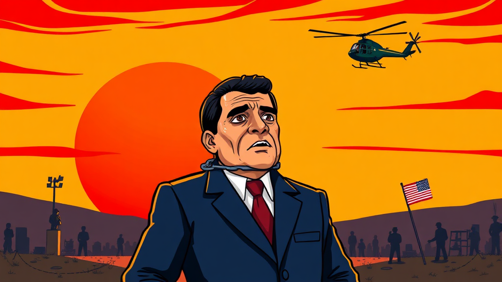 미국의 베네수엘라 전격 작전 (cartoon 스타일)