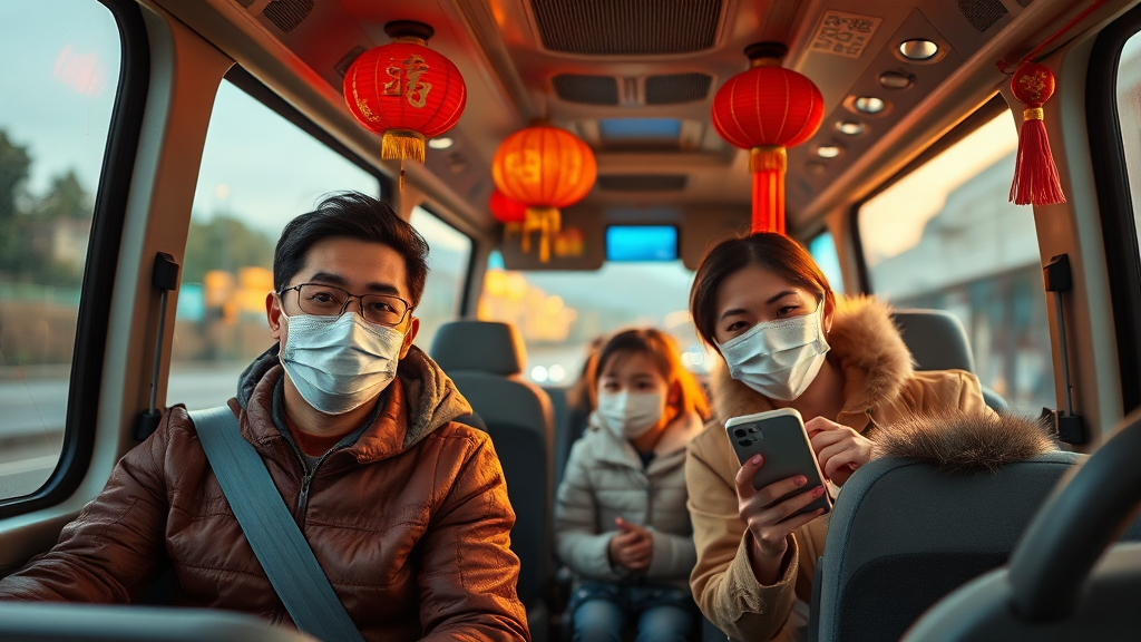 설날 연휴 안전 운행 정보 (realistic 스타일)