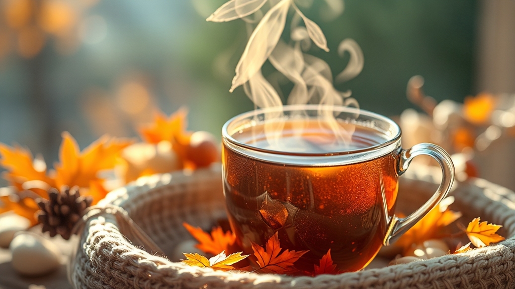 면역력 강화를 위한 한방차 (realistic 스타일)