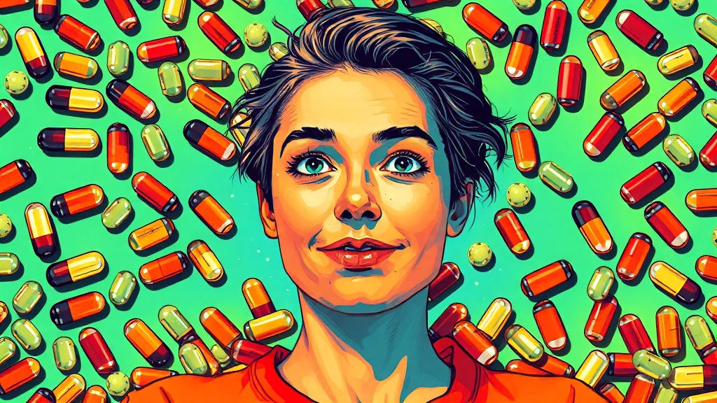 장기 복용, 건강한 미래를 위한 투자 (popart 스타일)