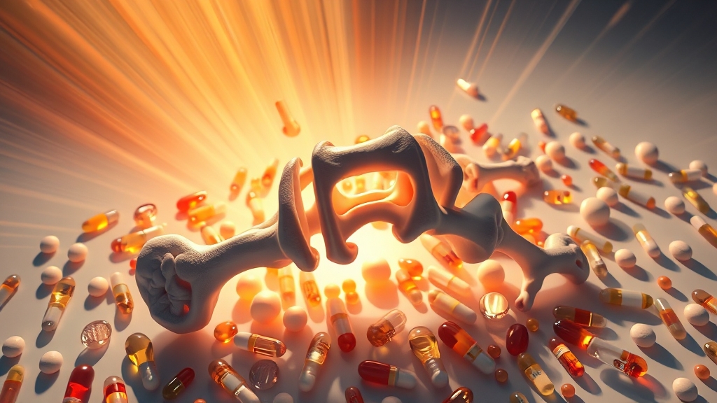 관절 건강에 도움 되는 영양 성분 (illustration 스타일)