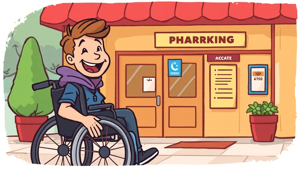 장애인 관람객 주차 안내 (cartoon 스타일)