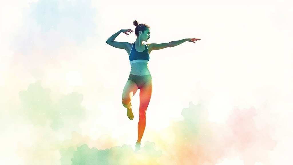 운동 효과 극대화 착용 가이드 (watercolor 스타일)