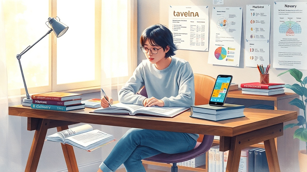 국어사전 활용 실용 팁 (watercolor 스타일)