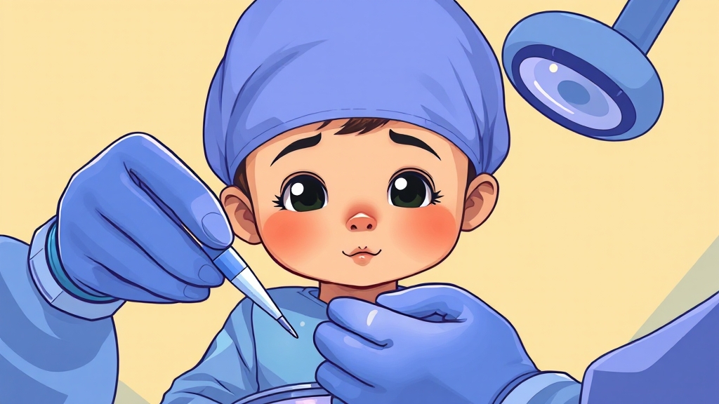 잠복고환 수술, 어떻게 진행되나요? (cartoon 스타일)