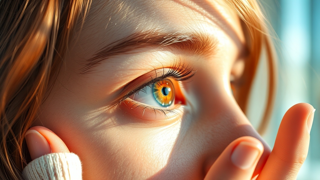 안검내반 예방 및 관리 (realistic 스타일)