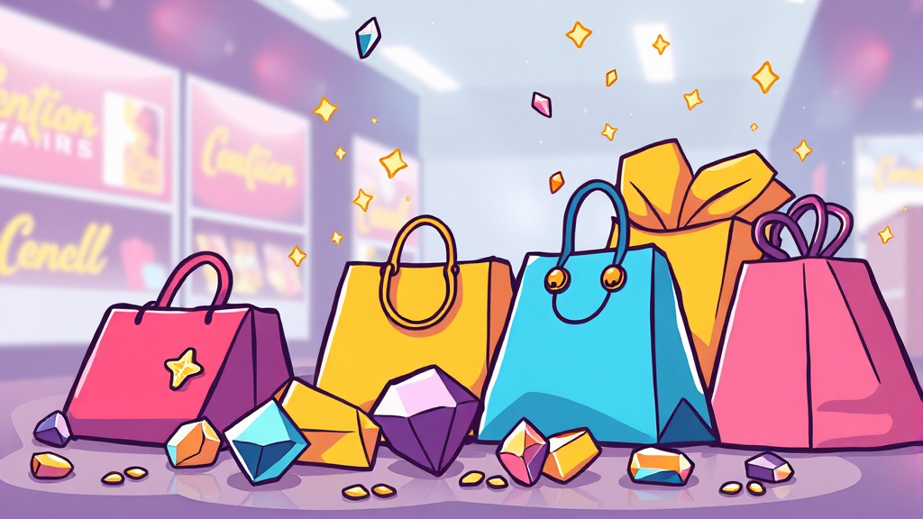 중고 명품 거래 이유 (cartoon 스타일)