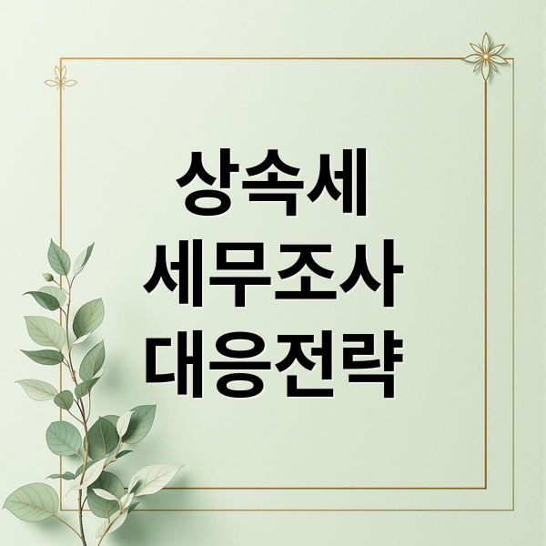 상속세
세무조사
대응전략 (상속세 세무조사)