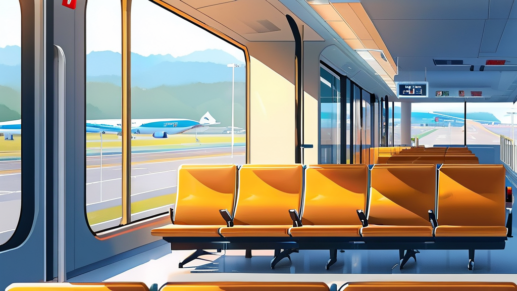 편리한 공항 이동의 시작, 6770번 버스 (watercolor 스타일)