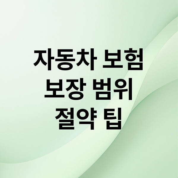 자동차 보험
보장 범위
절약 팁 (자동차 보험 비교 사이트, 가입 전 꼭 봐야 할 체크리스트)