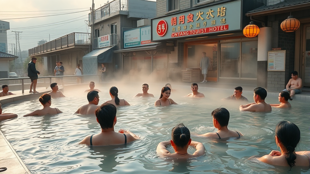 온천 이용 후기 (realistic 스타일)