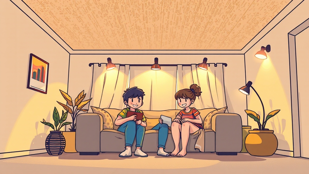 간접조명 유형별 특징 (cartoon 스타일)