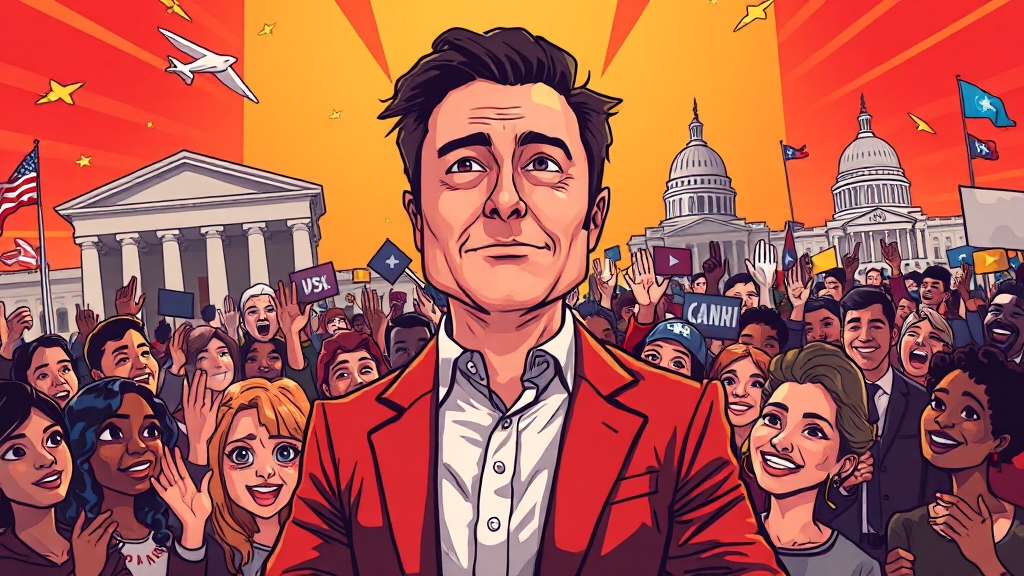 미국 정치 시스템 내 신당 도전과 전망 (cartoon 스타일)