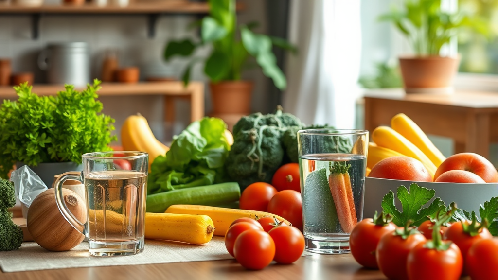 배변 활동 돕는 식습관 (realistic 스타일)