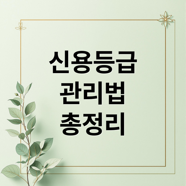 신용등급
관리법
총정리 (신용등급 카드 사용법)