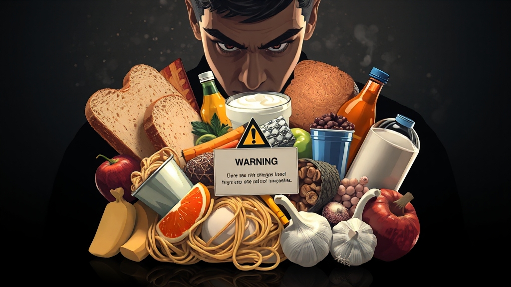 주의해야 할 음식들 (illustration 스타일)
