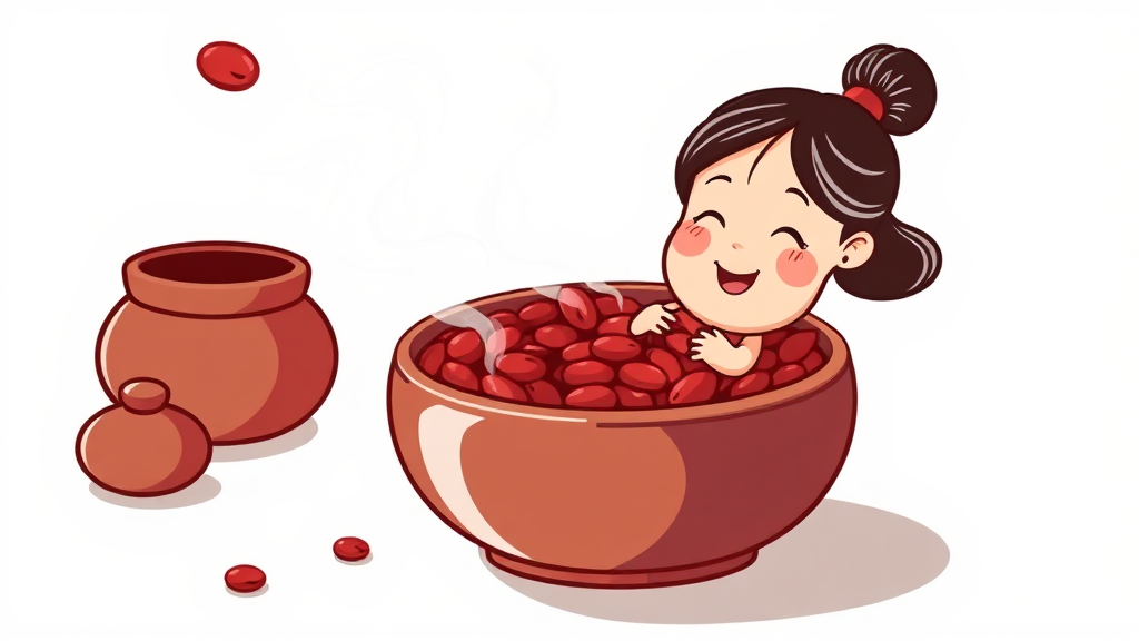 팥죽 대신 팥시루떡, 이유가 뭘까요? (cartoon 스타일)