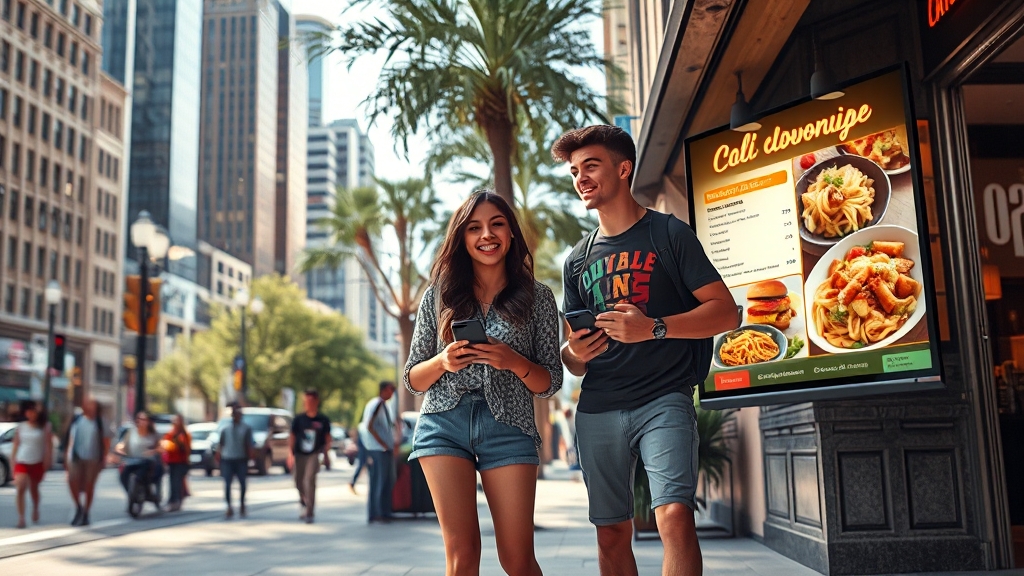 현지 맛집 탐방: 검색 & 배달 앱 (realistic 스타일)