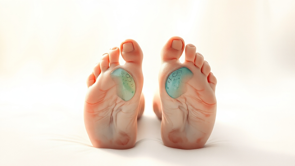 발바닥 파스, 왜 효과가 있을까? (watercolor 스타일)