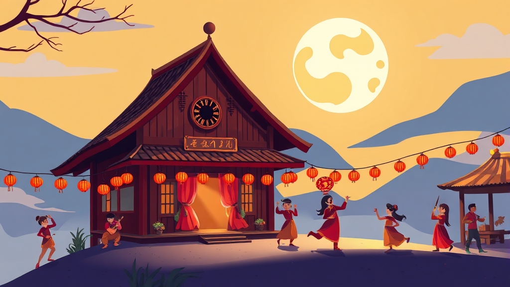 달집태우기, 그 이상의 감동: 하이라이트와 특별 공연 (cartoon 스타일)