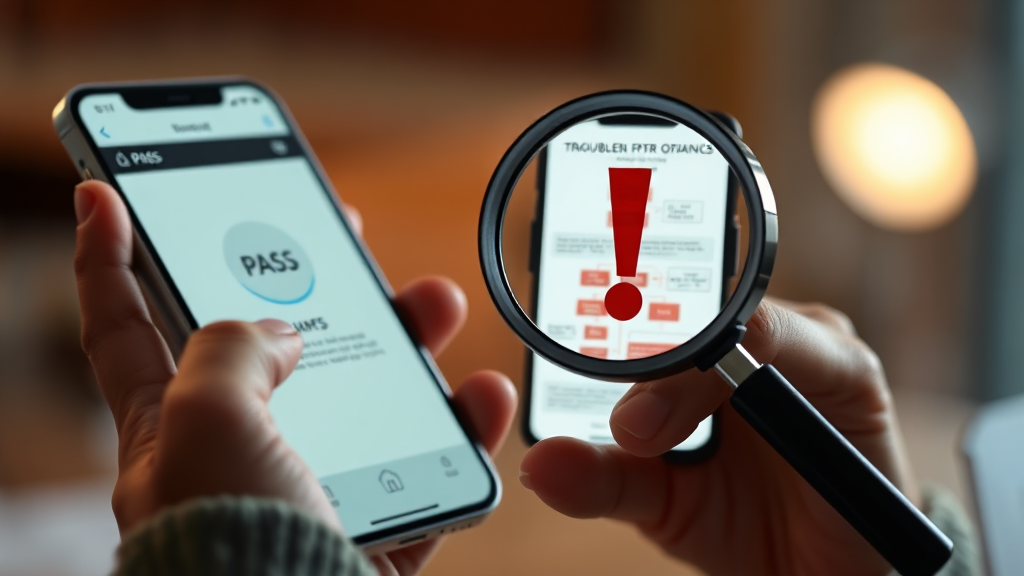 PASS 인증 오류 단계별 해결 (realistic 스타일)