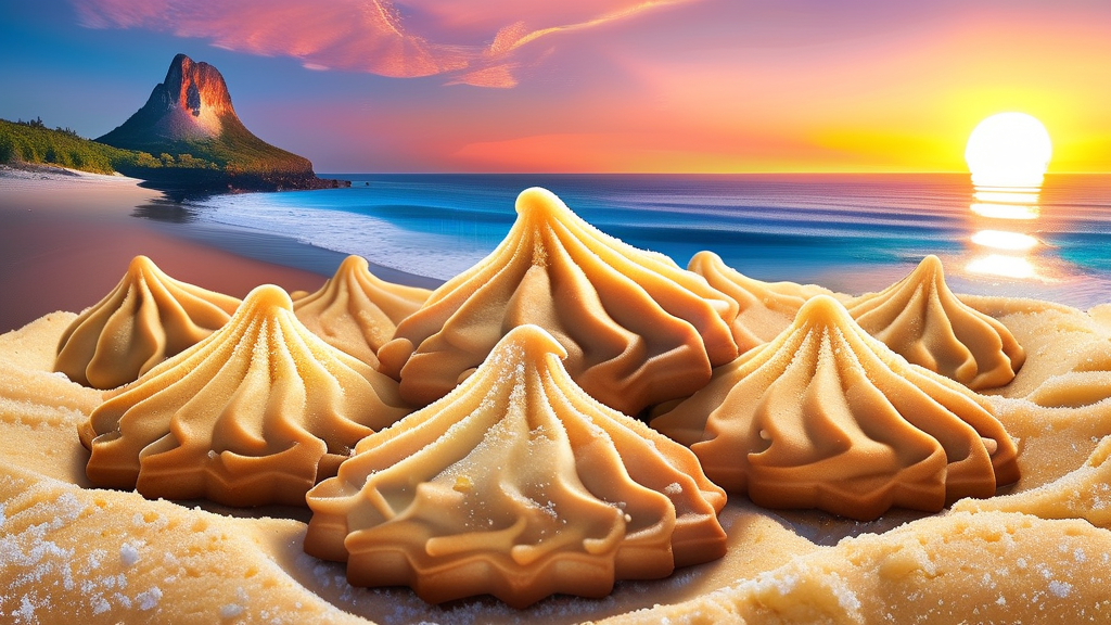 노을샌드 상세 정보: 맛과 디자인 탐구 (realistic 스타일)