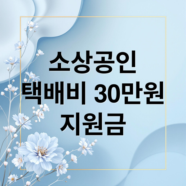 소상공인
택배비 30만원
지원금 (소상공인 택배지원금 30만원 KR)